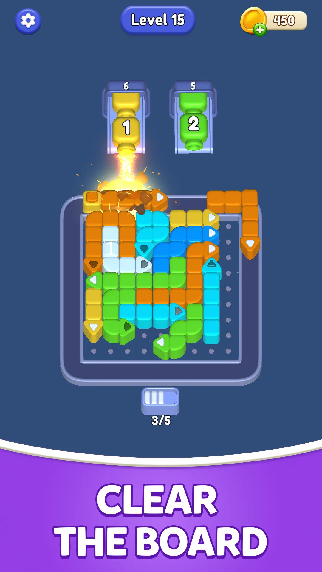 Block Flow 3D puzzle board